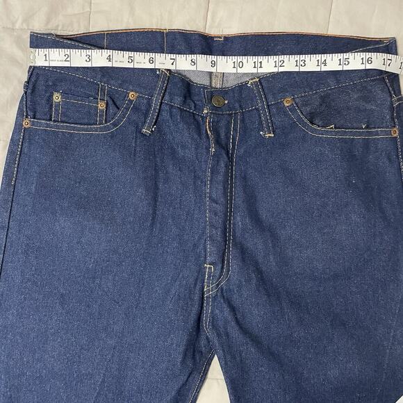 Bigstone Jeans Men 38x79 Indigo Vintage 70s Denim Straight Blue Dark Wash A9011 - Picture 3 of 11